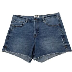 Kensie Jeans Vintage Luxe The Short Women 10/30 Blue Denim Cut Off Frayed Hem